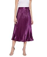 Uptownie Lite Women's Pleated Midi Skirt (Purple,XL)