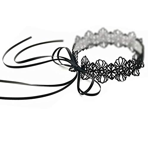 Black Choker Necklace for Women Tattoo Choker Lace Choker Necklace Long Bow Sexy Choker Girls Gothic Mother Girlfriend Wife Daughter Fashion Jewelry Adjustable