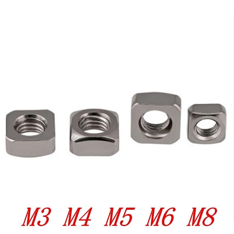 304 Stianless Steel Square Nut 5-50pcs DIN557 M3 M4 M5 M6 M8 M10 M12(M6 20pcs)
