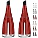 CHEFVANTAGE Olive Oil and Vinegar Cruet Dispenser Set with Elegant Glass Bottle and Drip Free Design - Red