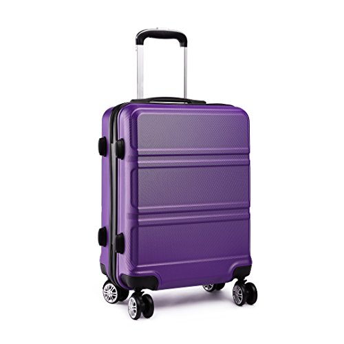 Kono Cabin Koffer 20" Harde Schaal Licht Gewicht ABS Handbagage 4 Wiel Spinner 360 Graden Reizen Trolley Koffer Paars - Afbeelding 3