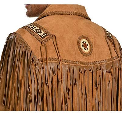 BuyBuy Sports Veste de cowboy traditionnelle occidentale avec franges et perles, marron, 3XL – vue 6