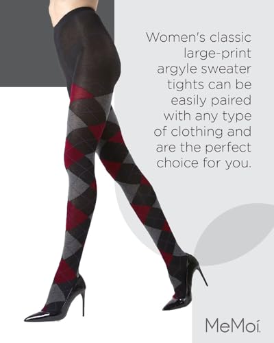 Image of MeMoi Argyle Cotton Sweater Tights for Women, Regular and Plus Size