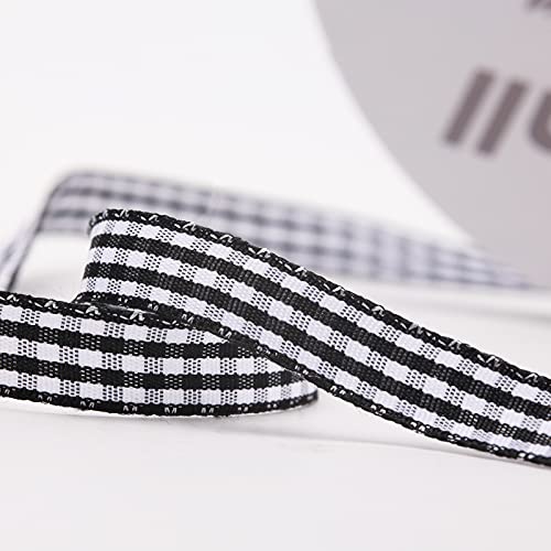Vgoodall Red Gingham Ribbon And Black Gingham Ribbon, 3/8" X 50Yd Buffalo Checkered Ribbons For Christmas Gift Wrapping Tree Decoration Picnic Hair Accessories #TOP6