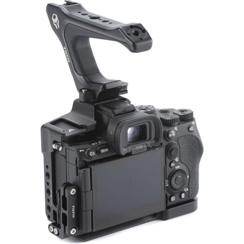 Image of Tilta Half Cage Lightweight Kit Compatible with Sony a7R V, with Mount Accessories via NATO, Cold Shoe and 1 /4 inch-20 Threads with Locating Pins | TA-T46-A (Black)