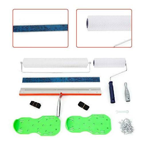 Cement Self-leveling Tool Kit Epoxy Floor Paint Tool w/Roller Brush+ Floor Construction Spike Shoes+Self-leveling Rake