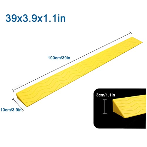 Minuse Non-Slip Wheelchair Ramp,Portable Threshold Ramp For Indoor Or Outdoor,Bathroom,Doorways,Supermarkets Entrance,Garage Entrance，Pp Plastic Material (Color : Yellow, Size : 39X3.9X1.1In) #TOP1