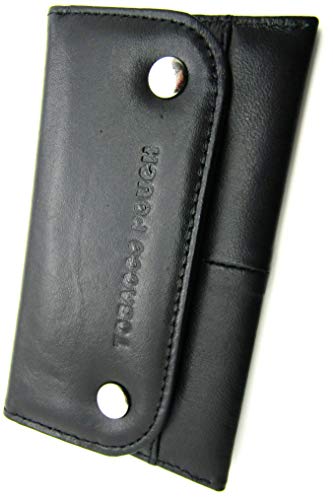 Men's Very Soft Sheep Nappa Leather Tobacco Pouch Wallet Holder 1198 One Size Black2