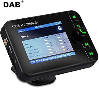 Car DAB Radio, 2.4 Inch Color LCD Bluetooth FM Transmitters, 170-240MHz DAB / 87.5-108MHz FM, Hands-free Call, Portable Digital Radio Receiver Car Kit MP3 Music Player