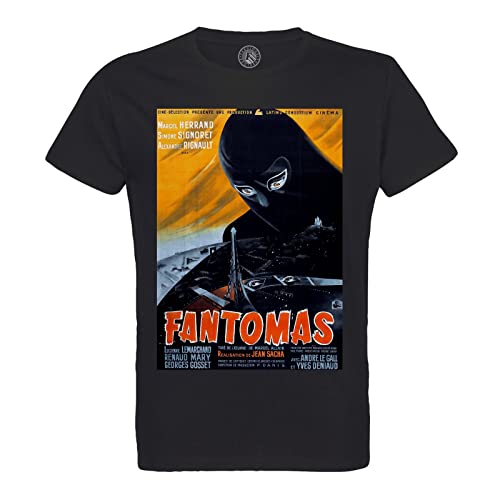 T-shirt Fantomas homme col rond coton bio poster cinéma vintage rétro