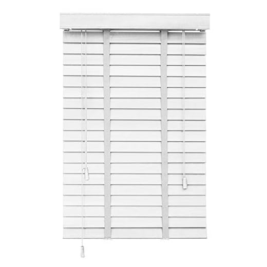 Veneziane Paralume Veneziano in Legno Bianco con Nastro A Doghe di Legno da 50mm, Accessori Inclusi, Facile da Installare, Larghezza 60cm / 80cm / 100cm / 120cm / 140cm (Size : 140x140cm)