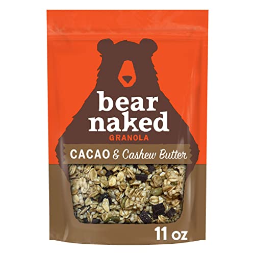 Bear Naked Granola Cereal, Whole Grain Granola, Breakfast Snacks, Cacao and Cashew Butter Crunch, 11oz Bag (1 Bag)