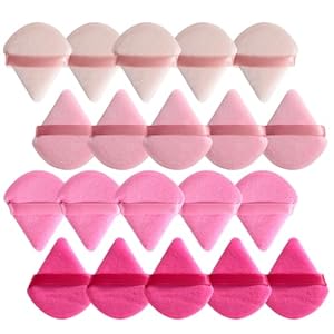 BS-MALL Makeup Sponge Set, Triangle Beauty Blender Puffs, 20 Pieces, Cosmetic Applicators (Pink)