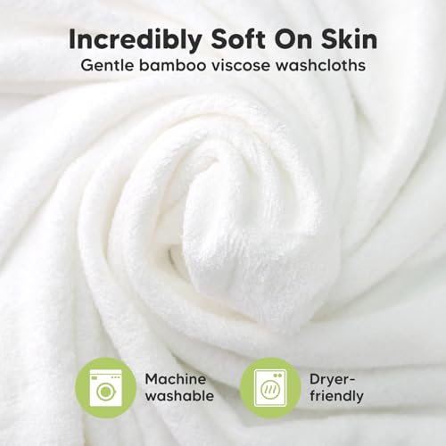 6-Pack Baby Washcloths – Soft Absorbent Viscose from Bamboo Washcloths for Face, Body, Baby Towels for Newborn, Kids, Toddlers, Infant, Gentle on Sensitive Skin, 10x10 Reusable Face Towels (Mellow) by KeaBabies - Image 2