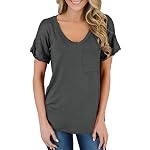 MIHOLL-Womens-Short-Sleeve-V-Neck-Shirts-Loose-Casual-Tee-T-Shirt