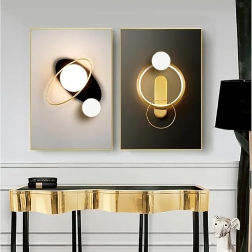 Décoration d'intérieur esthétique 60 x 80 cm triptyque géométrique abstrait