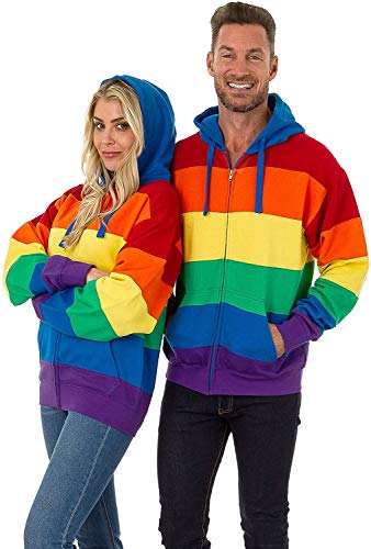 Beach Outfitters Unisex Rainbow Pride Zipper Sweatshirt, Rainbow, Xl #TOP5