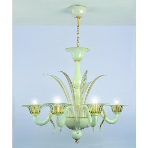Image of Ca' Dolfin Murano Chandelier White Gold