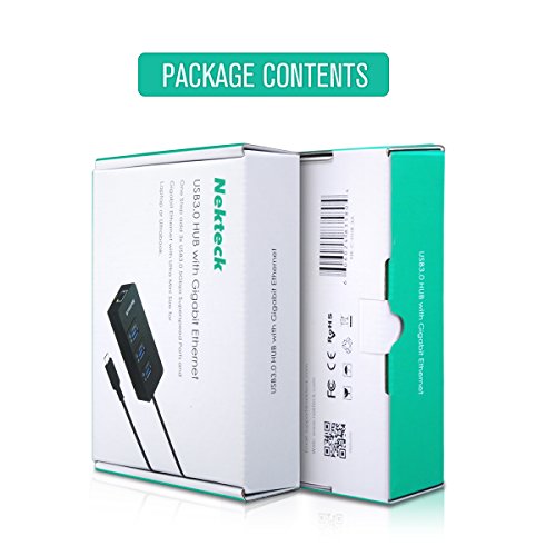 image for Nekteck USB A 3.0 Hub Type C Ethernet Adapter USB C to USB A Hub Compa