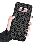 KANGHAR Case Compatible with Galaxy S8,Black Leopard Design,Tire Texture Non-Slip + Shockproof...
