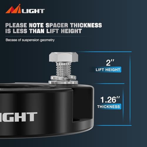 Image of Nilight 2 inch Leveling Lift Kit for Toyota Tundra 2007-2026 2WD /4WD, Actual about 1 inch Strut Spacer, Suspension Strut Spacers, Raise Front End, Fix Rake for Towing /Hauling & Improved Stance