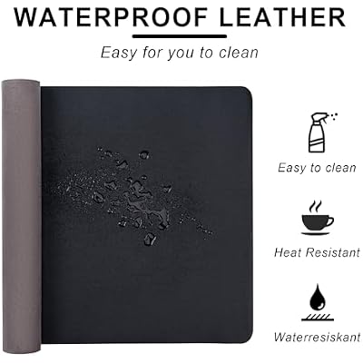 CADONO Leather Desk Pad Protector, Non-Slip PU Leather Large Mouse Pad, Easy Clean Desk Protector Mat, Writing Pad for Office/Home/Decor (Apricot, 23.6 x 13.7)