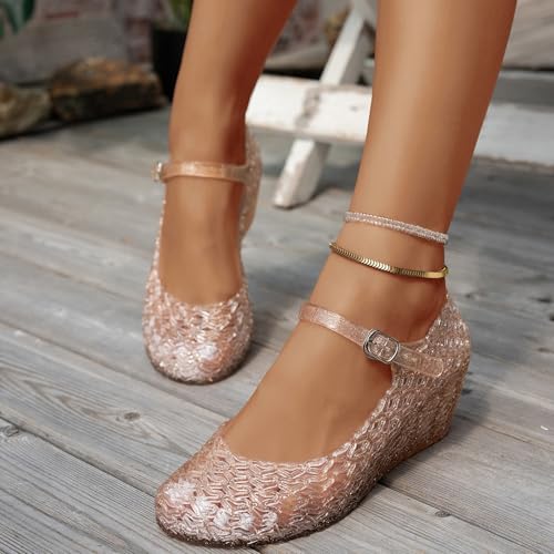 Chaussures d'été décontractées Mary Jane à talon compensé rétro