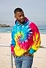 Colortone Unisex Rainbow Tie Dye Pullover Hoodie (L) (Rainbow) #1