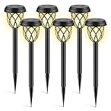Hermoso patrón: LED amarillo cálido y reflector de pantalla que permite que la luz penetre en la habitación mientras que crea un patrón de diamante vívido y hermoso en el suelo. Añade un toque encantador y decorativo a tu camino, jardín, porche o patio.