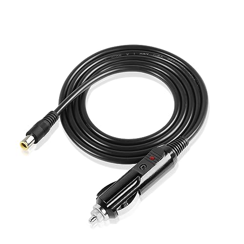 GINTOOYUN 12V DC 8mm Cigarette Lighter Cable, DC7909 7.9 x 5.5mm Charger Power Supply Cord for Car DVR, Bluetooth Speakers, Camera, GPS, Laptop