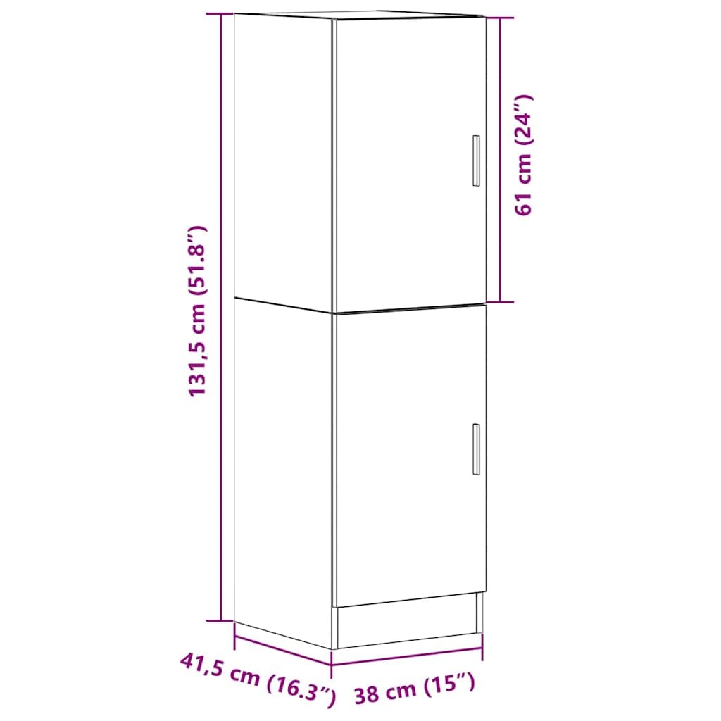 vidaXL Küchenschrank Sonoma-Eiche 38x41,5x131,5 cm Holzwerkstoff, Schrank, Küchenzeile, Beistellschrank, Vorratsschrank, Geschirrschrank, Sideboard