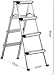 Produktbild 3/4 Stufenleiter Aluminium Folding Tragbare Trittleiter AntiSlip Safe Komfort Schritte 150kg Kapazität, for Küche Küche Büro Abstellflächen, 3 Stufen lxhff (Color : 4 Steps)