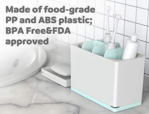 Luvan Toothbrush Holder Bathroom Electric Toothbrush and Toothpaste Organizer, Made of Food-Grade PP and ABS Plastic,BPA-Free,Versatile Storage,Detachable for Easy Cleaning