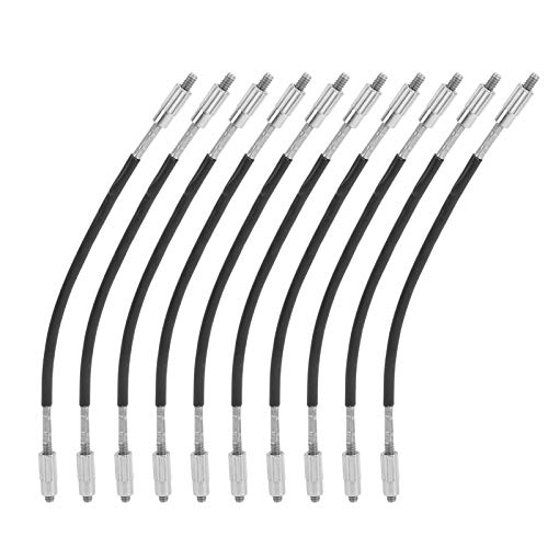 10Pcs 1/8 Violin Tailpiece with Steel Wire Tail Gut Cord, Silicone Protected, Install, Non?slip Screw, Musical Instrument Access