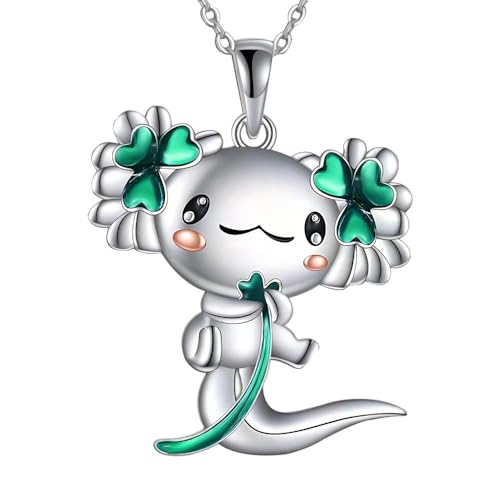 Cute Axolotl Necklace for Girls Boys Pendant Necklaces Gifts Jewelry Gifts for Girls Daughter Boys Son Granddaughter Niece Birthday Christmas Graduation Gift over 3 years old.