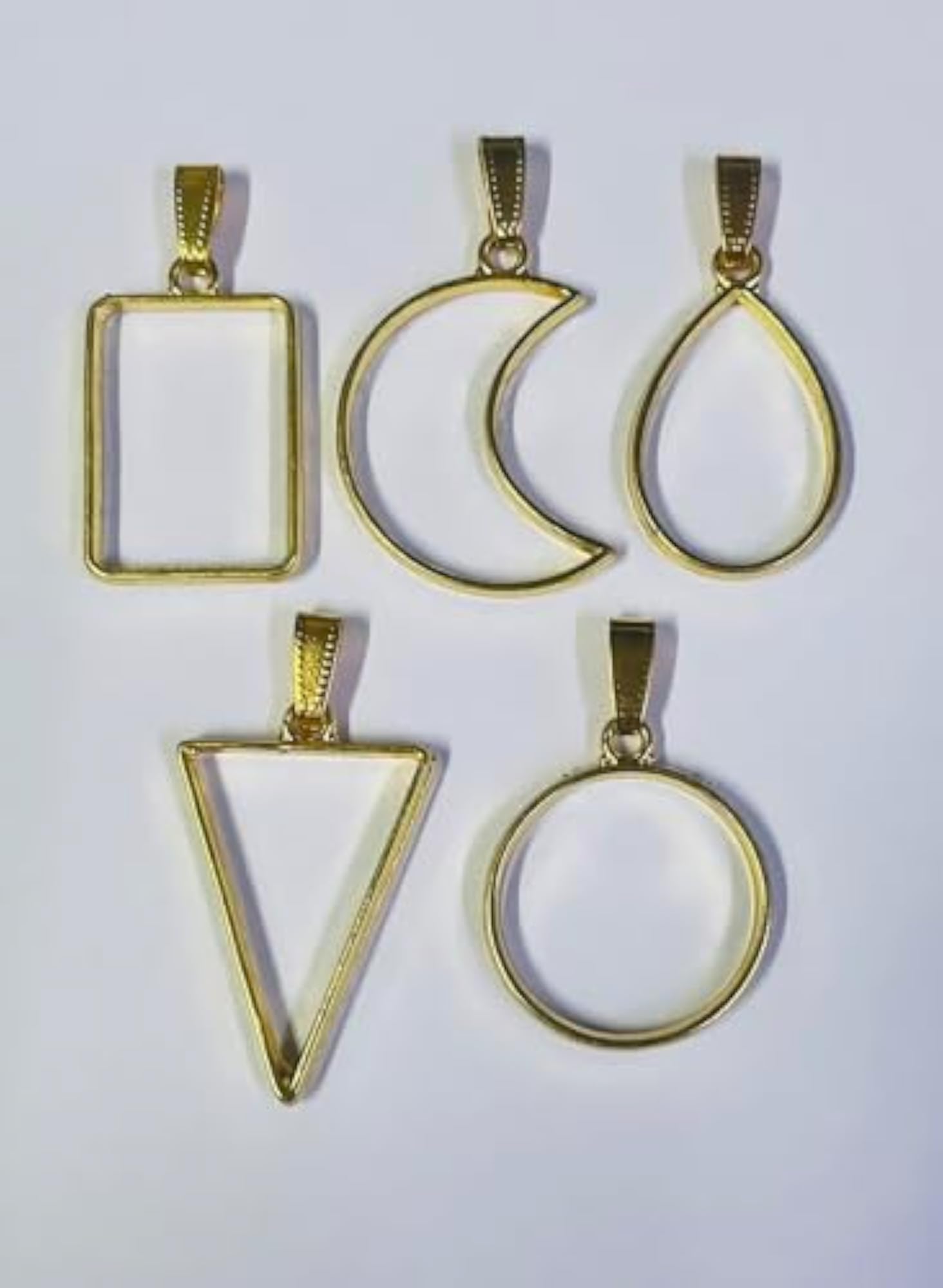 Pack of 10 Pendant Bazels with Connector, Gold