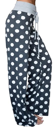 Image of Women Pajama Pants Comfy Lounge Wide Leg Casual Stretch Palazzo Drawstring Pj Bottoms Pants S-3XL