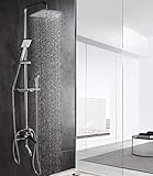 douchette Douche de Bain d\'acier Inoxydable à Haute Pression, Corps Ultra Mince de Cascade de Pomme de Douche de Pluie Couvrant l\'eau
