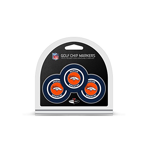 Team Golf Nfl Denver Broncos Golf Chip Ball Markers (3 Count), Poker Chip Size With Pop Out Smaller Double-Sided Enamel Markers,Multi Team Color,30888 #TOP15