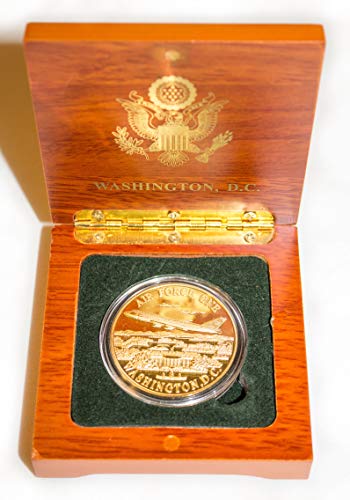 Presidential Souvenirs Air Force One Coin in Wood Box