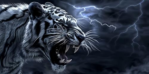 Diamond Painting Tiger Lightning 80x160 cm - Kit Peinture Diamant 5D DIY Adulte et Enfant