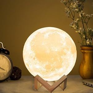 Methun 3D Moon Lamp with 7.1 Inch Wooden Base &#82...