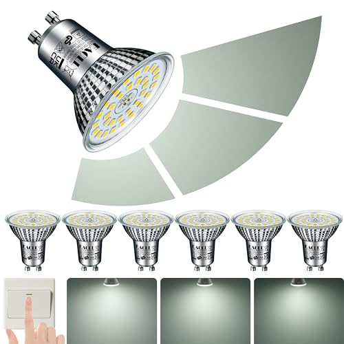 Ampoules GU10 LED 10W dimmables pack de 6 spots 5000K blanc jour sans gradateur