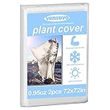 2 Pack Plant Covers Freeze Protection - 0.95oz 72x72 inch Rectangle Frost Protection Blankets for Plants, Reusable Shrub Jakets Covers for Winter, with Drawstring