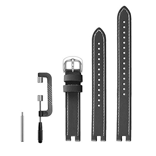 C2D JOY Leather Straps Compatible with Garmin Lily Bands Smartwatch Replacement Watchband for Women Classic Style Accessory with Unique Screwdriver (Black)
