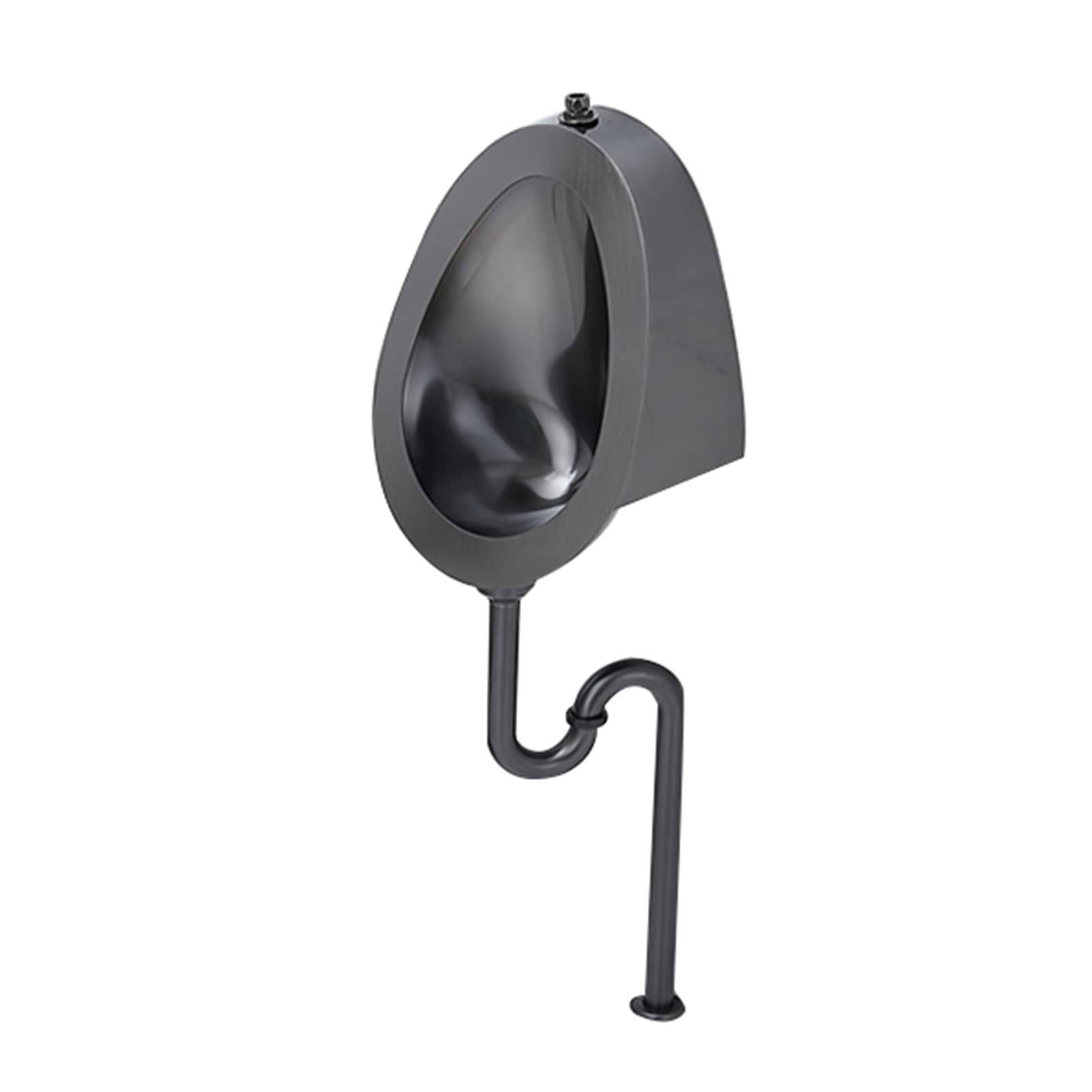 GTHTUHFD Wall-Mounted Stainless Steel Black Urinal, Automatic Sensor Urinal For Men Toilet Urine Diverter, Hotel/Airport High-Efficiency Flush Urinal, Anti-Splash And Odor-Pr,Wall