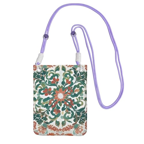 Pochette téléphone portable femme avec bandoulière violette et mini sac voyage bicolore chic