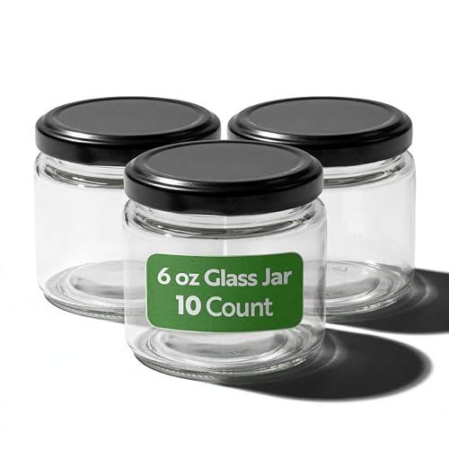 Restaurantware 10 Pack Of Glass Jars, 6 Oz Durable Glass Jar