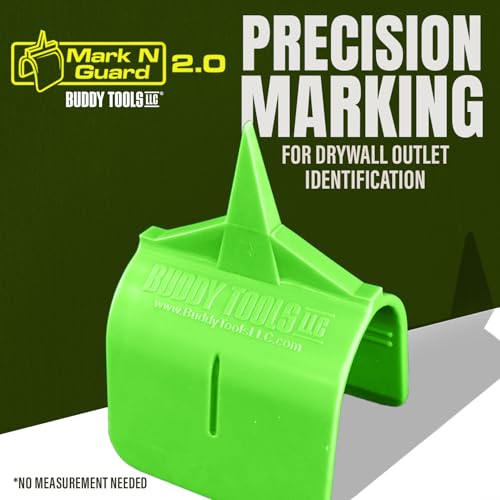 Buddy Tools Mark N Guard, Set of 5 - Drywall Outlet Marker for Finishing - Protects Wires During Sheetrock Installation - Drywall Tools for Electrical Outlet Marking - Electrical Box Locator