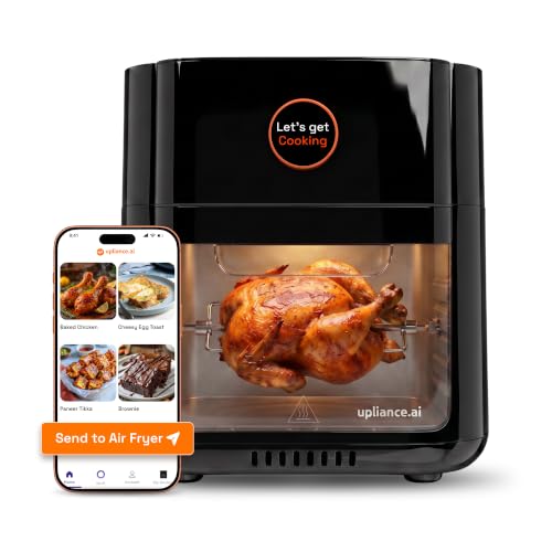 Image of Upliance Air Fryer Oven 12L | AMOLED Smart Dial | Crispy, Juicy & Golden Texture Control | Fry, Bake, Grill & Roast | 360 Air Circulation | 90% Less Oil | See-Through Window | 1800W | 2 Yr Warranty